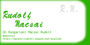 rudolf macsai business card