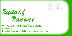 rudolf macsai business card